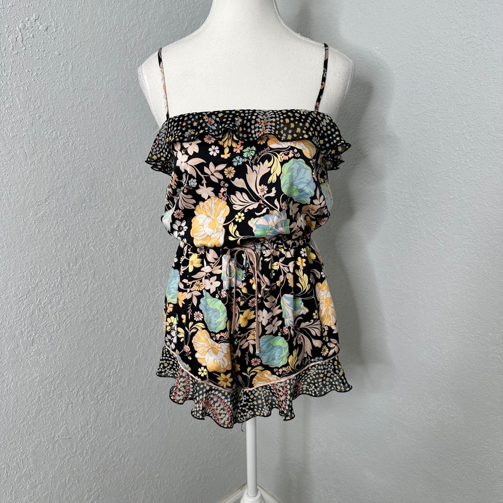 Vintage Victoria's Secret Boho‎ Floral Chiffon romper Y2K Fairycore Cottagecore